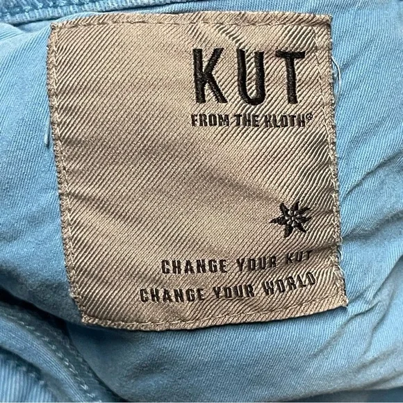 Kut From the Kloth Catherine Boyfriend Denim Short Mid Length Teal Women's Sz 20 - Picture 5 of 7